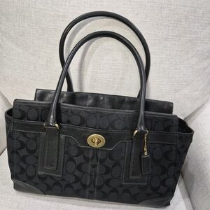 Coach Black Signature Tote Bag